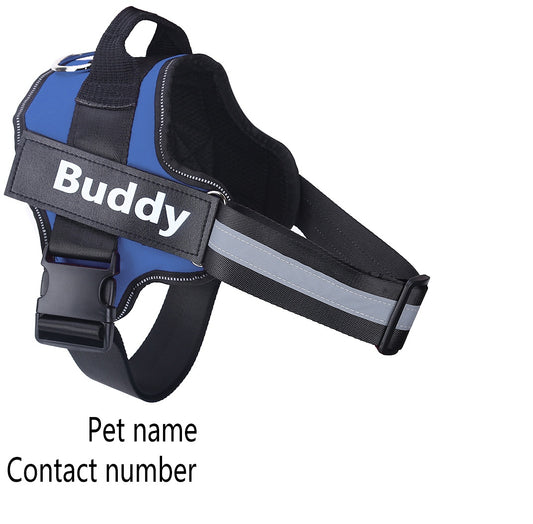 Personalized No-Pull Dog Harness | Reflective & Adjustable Pet Vest with Custom Name Patch