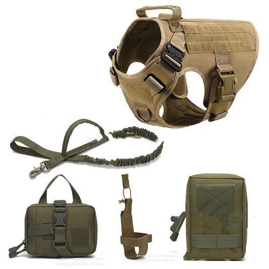 Tactical Dog Harness & Leash Set – K9 Training Vest
