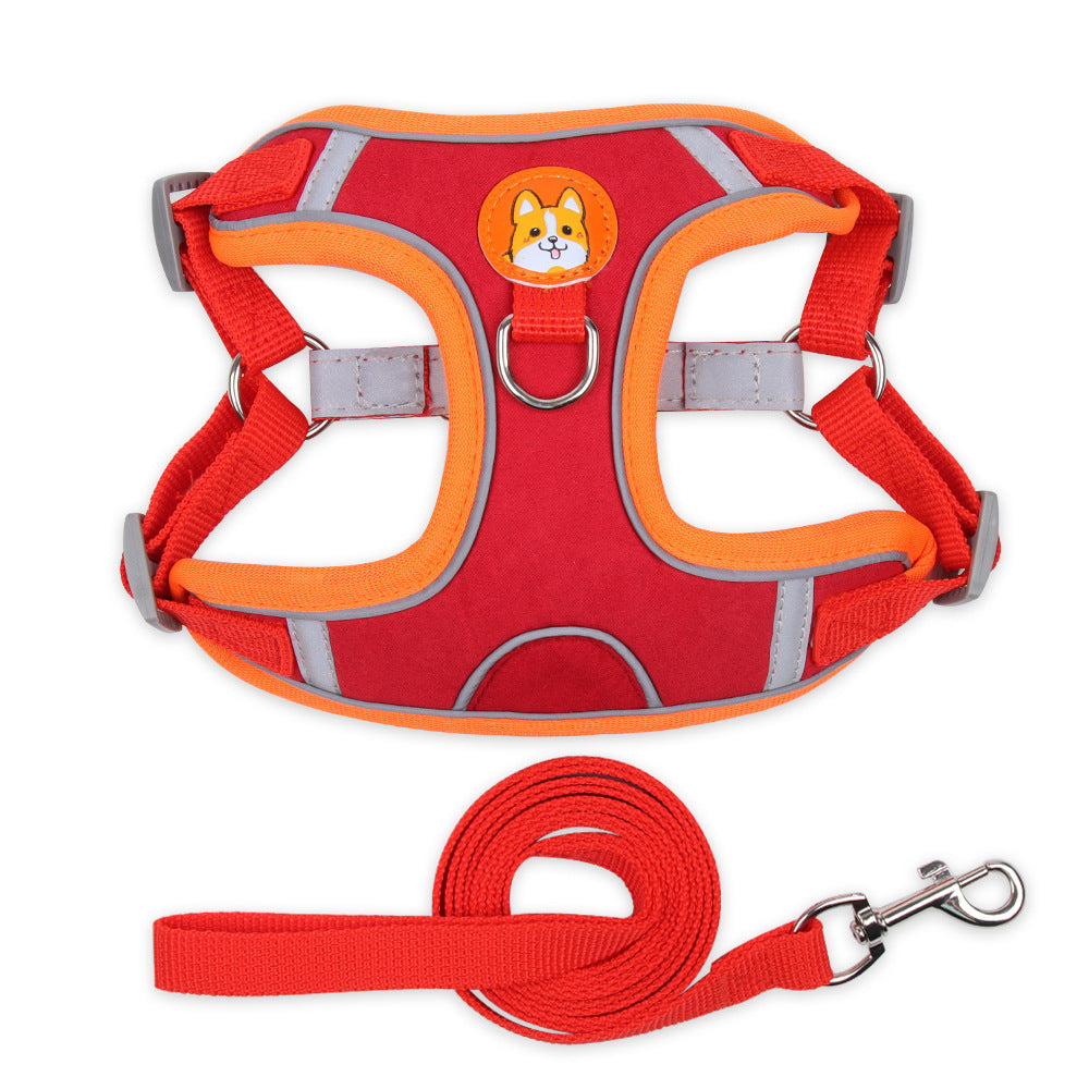 Reflective Mesh Dog & Cat Harness with Leash