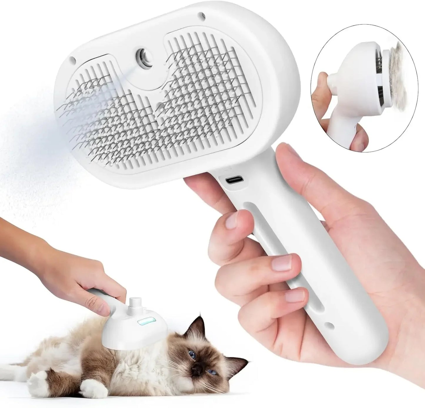 2-in-1 Pet Grooming Spray Comb for Dogs & Cats | Hair Remover & Dematting Tool