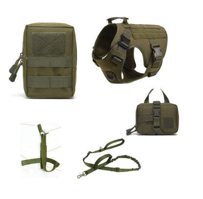 Tactical Dog Harness & Leash Set – K9 Training Vest