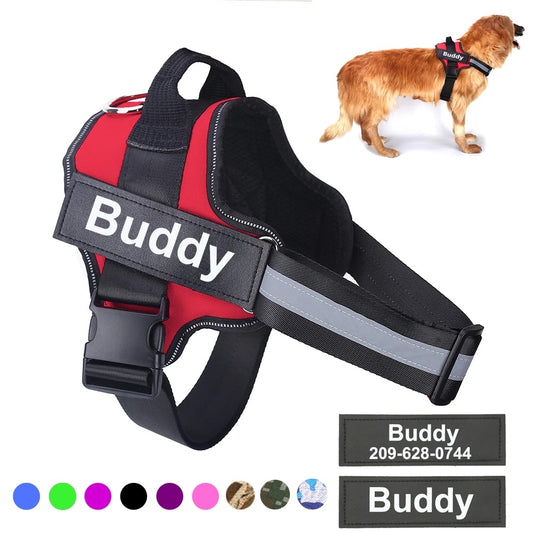Personalized No-Pull Dog Harness | Reflective & Adjustable Pet Vest with Custom Name Patch