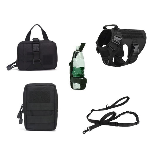 Tactical Dog Harness & Leash Set – K9 Training Vest