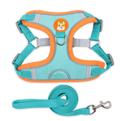 Reflective Mesh Dog & Cat Harness with Leash