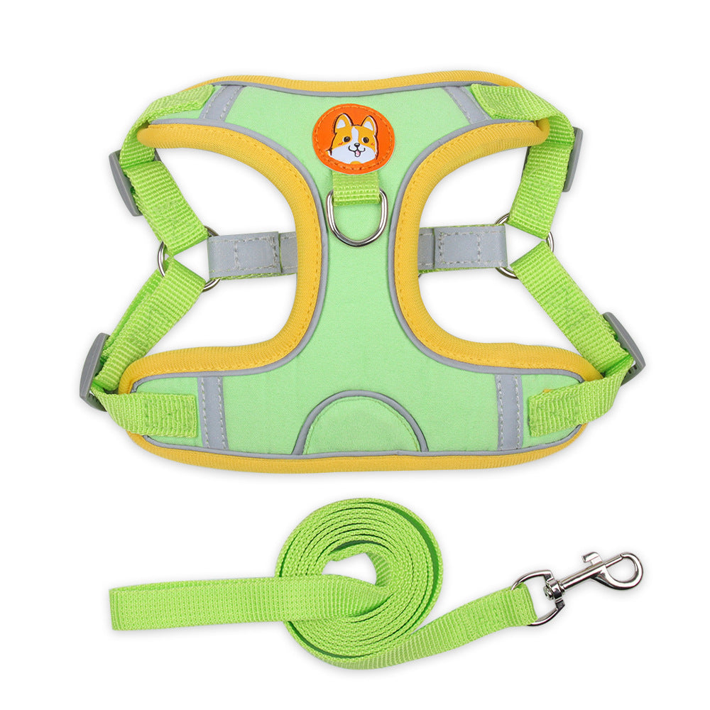 Reflective Mesh Dog & Cat Harness with Leash