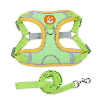 Reflective Mesh Dog & Cat Harness with Leash