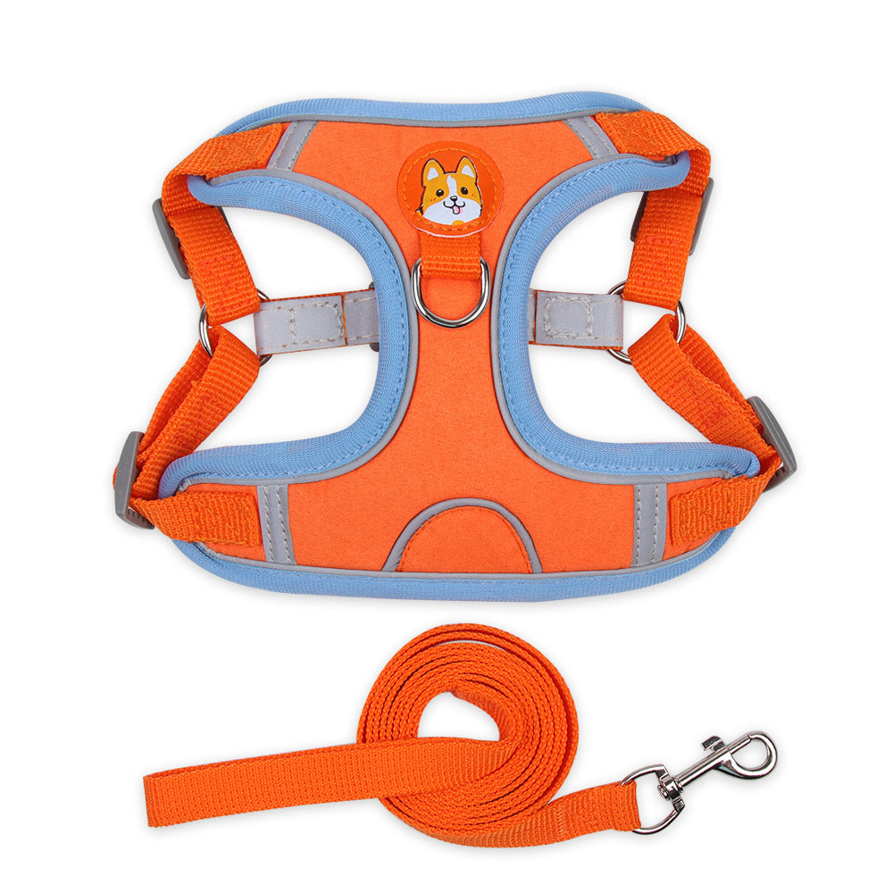 Reflective Mesh Dog & Cat Harness with Leash