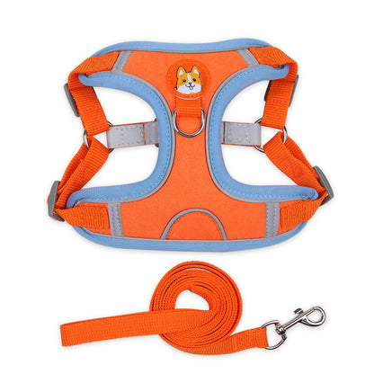 Reflective Mesh Dog & Cat Harness with Leash